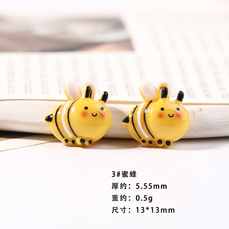 Resina accesorios de dibujos animados abeja tocado DIY accesorios de la joyería niños horquilla crema epoxi teléfono caso parche