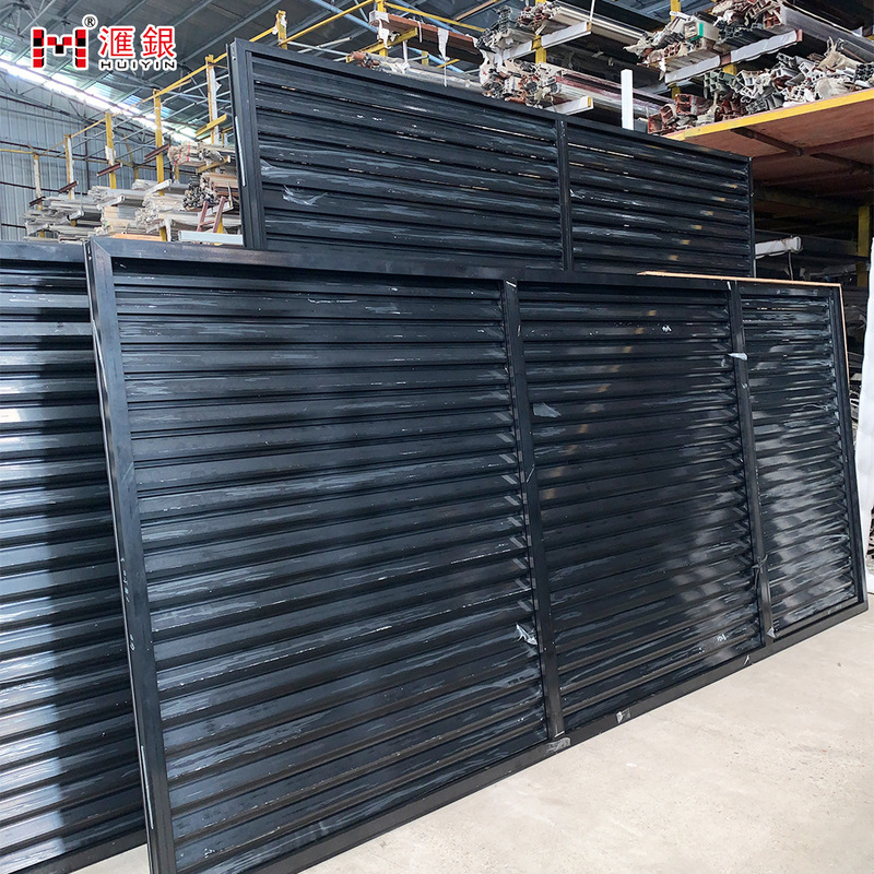 Outdoor Aluminum Alloy Louvered Fence for Villa Courtyard Balcony, Garden Partition, Privacy Screen, Aluminum Art Railing Outdoor Aluminum Alloy Louvered Fence for Villa Courtyard Balcony, Garden Partition, Privacy Screen, Aluminum Art Railing