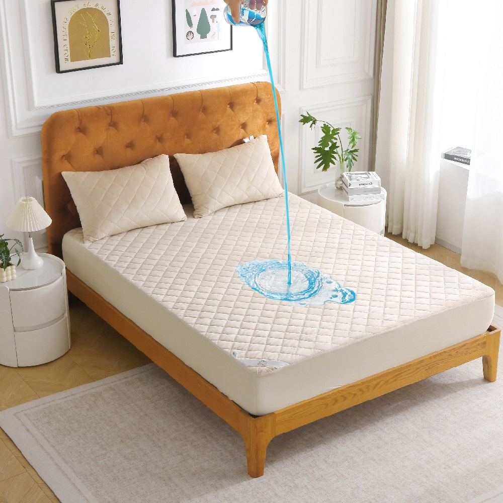 Light Brown Crystal Velvet Quilted Thickeneded Simmons Protective Cover Export Hot-Selling Source Factory Waterproof Breathable Bed Sheet