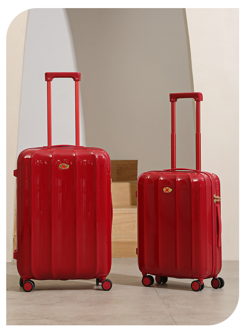 Vali nhựa PC 24 inch siêu nhẹ chống rơi, bánh xe đa hướng êm, có khóa mật khẩu — Hành lý cao cấp màu đỏ hoa hồng Kesitron PC chi tiết 10
