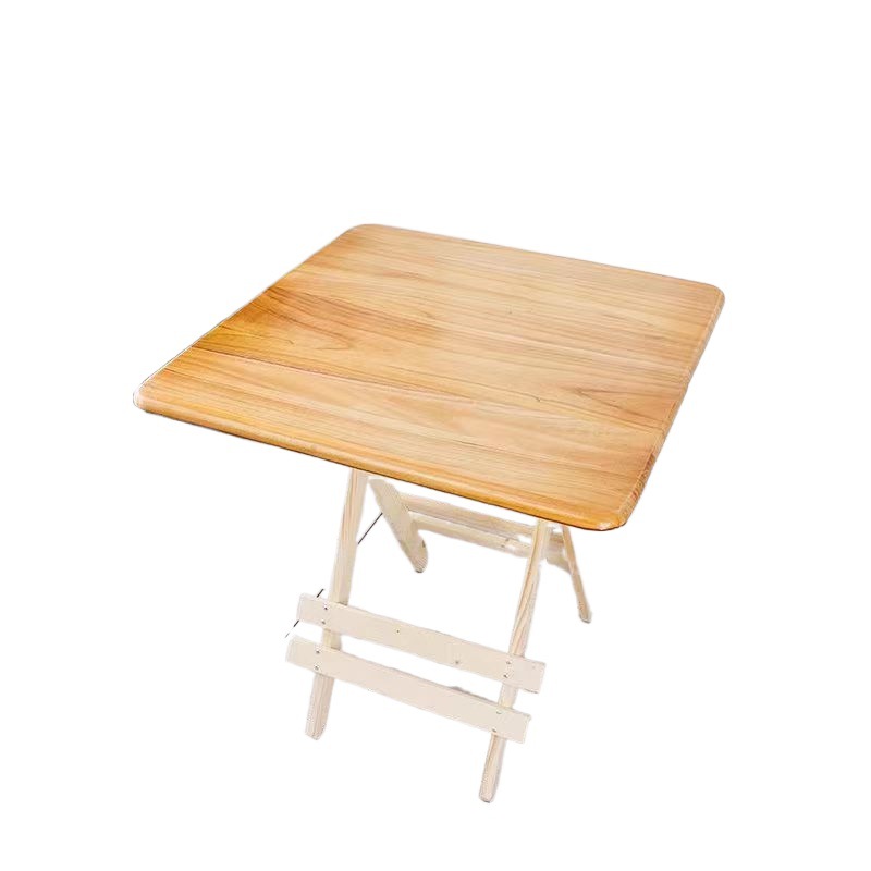 Mesa plegable de madera maciza portátil, mesa de comedor, mesa pequeña simple para el hogar, puesto de comida, mesa cuadrada, mesa redonda, mesa de estudio de alquiler