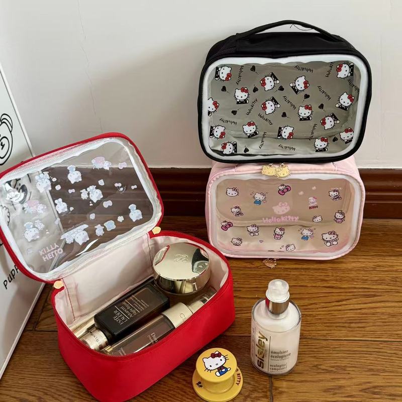かわいいハローキティ猫化粧品バッグ新しい大容量ポータブル旅行収納袋スポット卸売|undefined