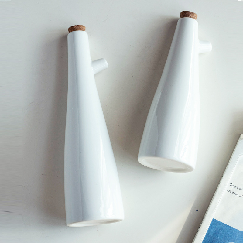 De estilo japonés simple botella de condimento de cerámica botella de aceite de gran capacidad botella de vinagre salsa olla hogar creativo suministros de cocina traje