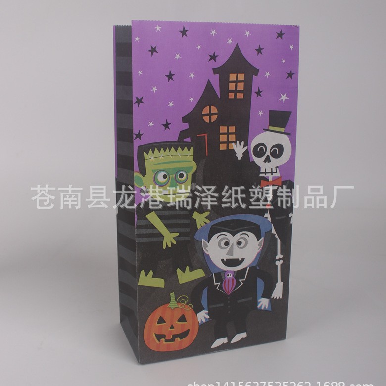 万圣节牛皮纸糖果袋 复活节鬼节牛皮纸包装袋 圣诞礼品纸袋