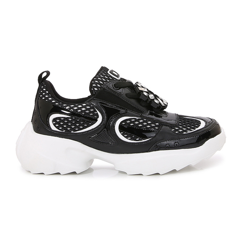 2026 New Style Dad Shoes with Thick Soles, Mesh and Genuine Leather, Versatile and Breathable, with Rhinestone Buckle, Sports Casual Shoes, Running Shoes for Women 2026 New Style Dad Shoes with Thick Soles, Mesh and Genuine Leather, Versatile and Breathable, with Rhinestone Buckle, Sports Casual Shoes, Running Shoes for Women