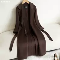 Пальто двустороннее длинное из кашемира, полупеременное по сезону, средней длины, высококачественная шерсть-кашемир