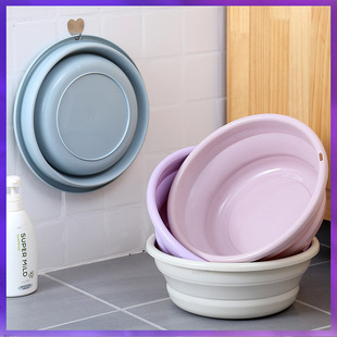 ✅Household Foldable Plastic Basin Portable Student Dormitory Wash Basin Thickened Portable Basin