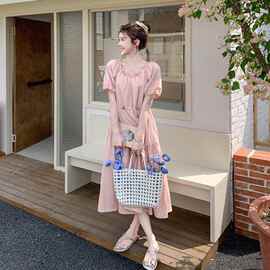 女装夏装 好数据 波西米亚小个子纯色连衣裙