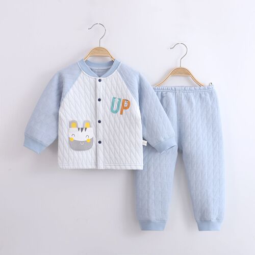 Children's underwear set, boneless baby clothes, three-layer warm folio set, baby clothes, category A spring and autumn base layer