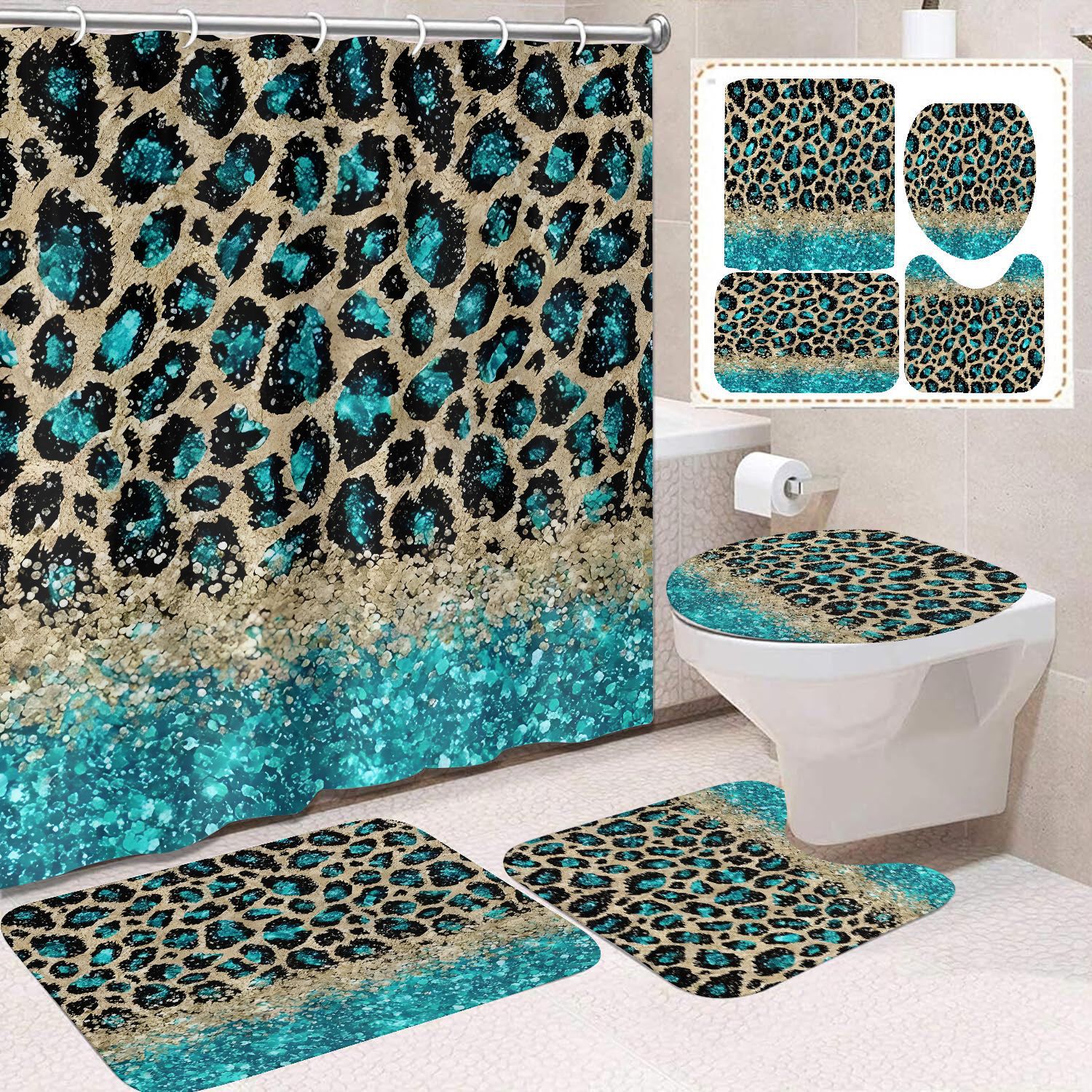 Transfronterizo Amazon cortina de ducha de color degradado cortina de baño letra patrón de mariposa cortina de ducha impermeable y a prueba de moho image 25