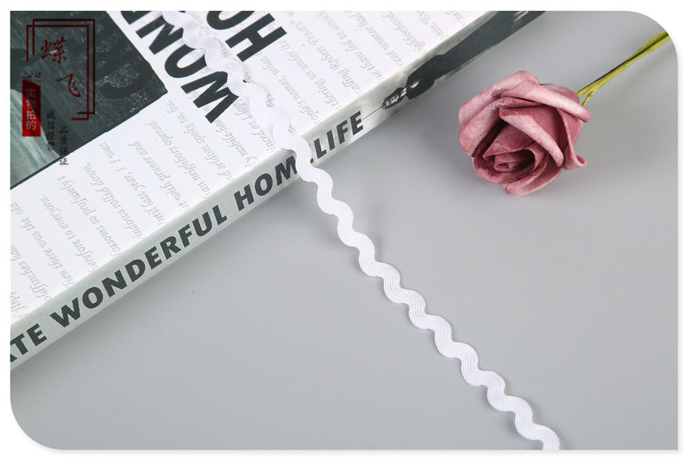 En stock suministro 5mm polipropileno marinero cinturón hecho a mano encaje accesorios onda encaje cinturón montaña carretera cinturón 0. 5cms con seda