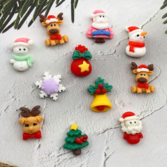 クリスマスシリーズ漫画ネイルアクセサリーサンタクロースヘラジカ雪だるま樹脂diyヘアピンネイル装飾品バッチ