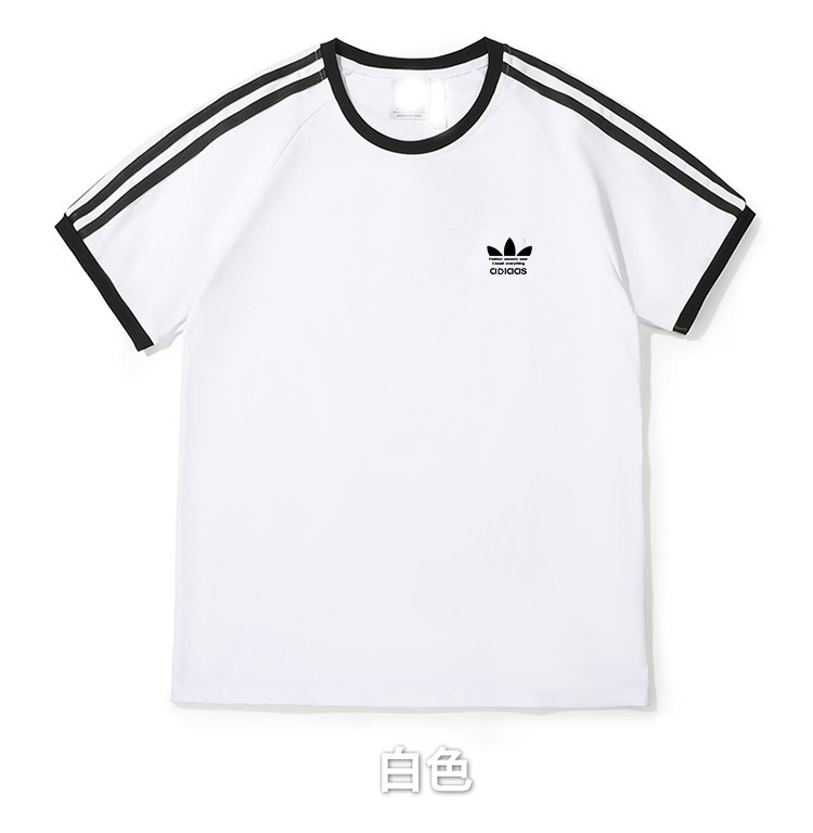 三叶草刺绣LOGO短袖T恤女圆领半袖上衣男夏季纯棉衣服套头衫体恤|undefined