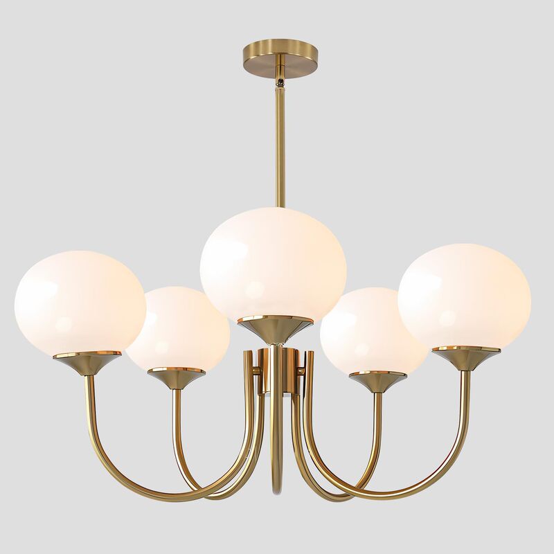 Modern Medieval Gray Smoked Glass Multi-Head Gold Chandelier Modern Living Room Bedroom Dining Room Foyer Lighting Fixtures