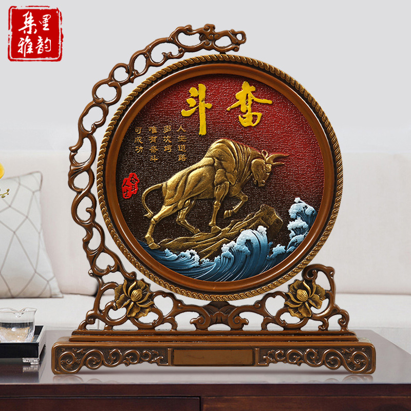 牛气冲天金牛摆件小生肖牛年吉祥物工艺品牛年春节装饰品新年礼品