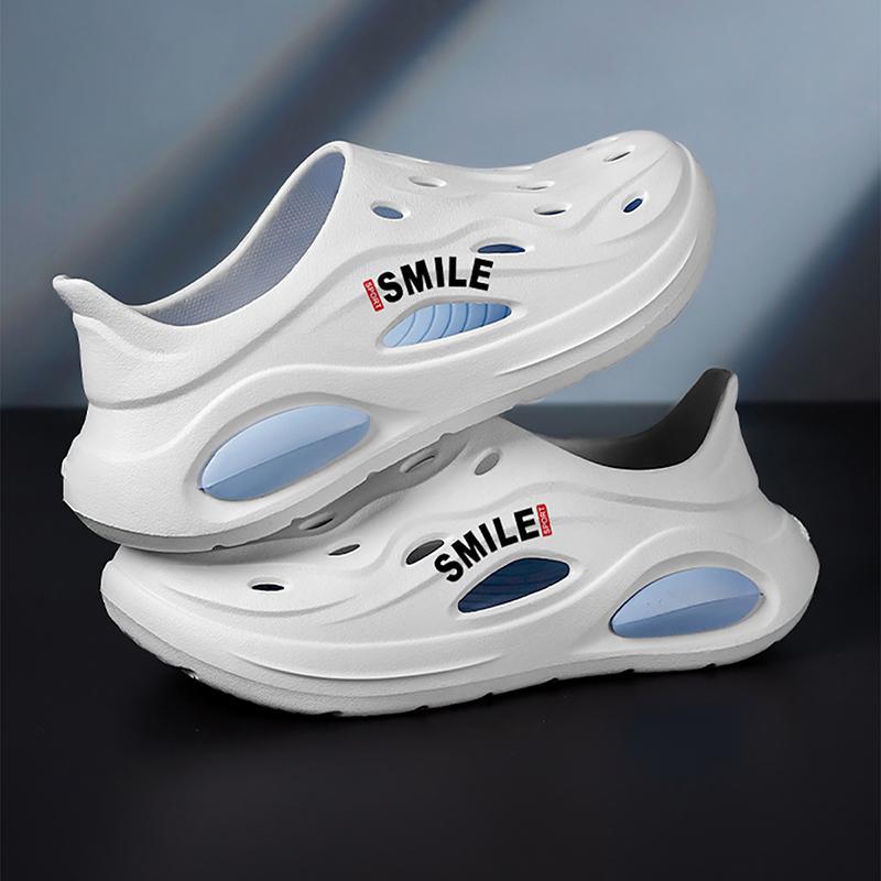 Verano nueva moda casual hombres zapatos con agujeros zapatos de playa antideslizantes de color sólido simples zapatos de vadeo de tendencia al aire libre