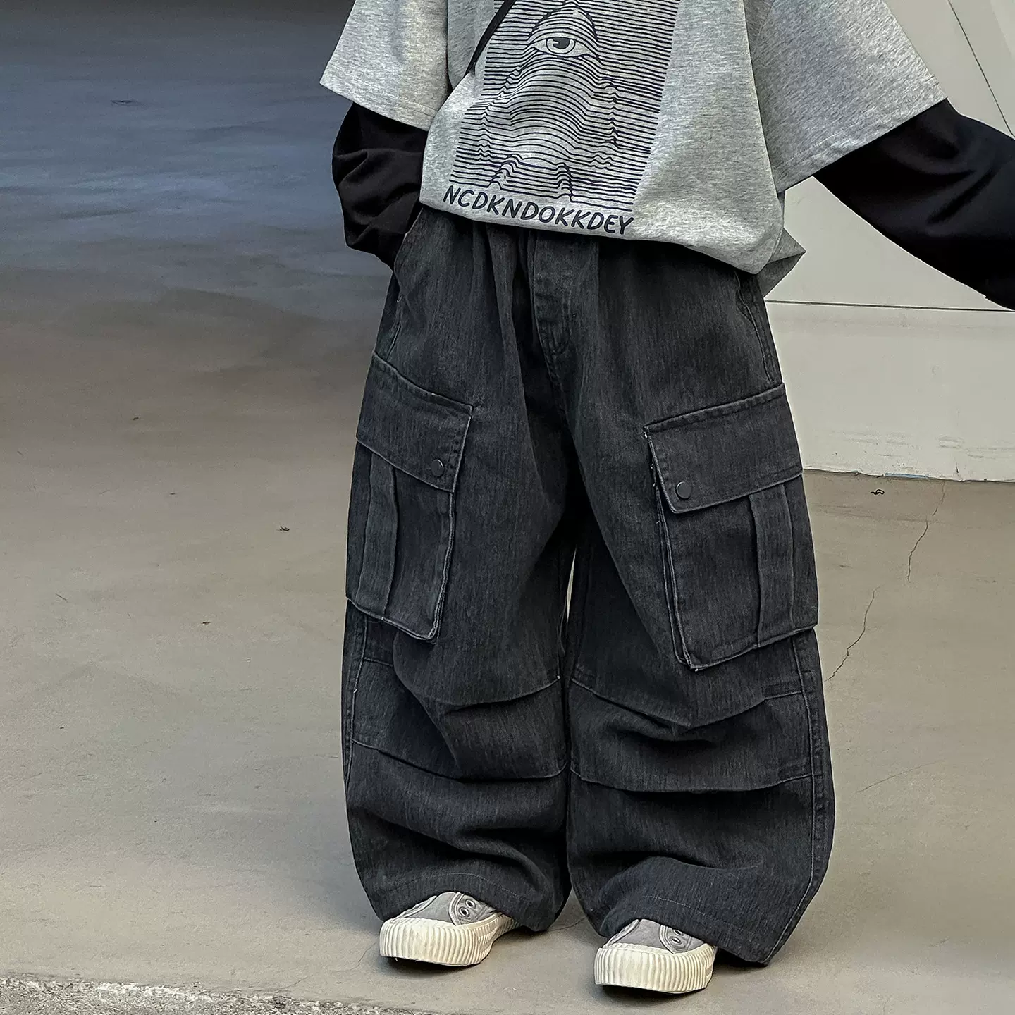 男童牛仔裤儿童秋季韩版2025新款工装宽松个性潮牌童装阔腿长裤