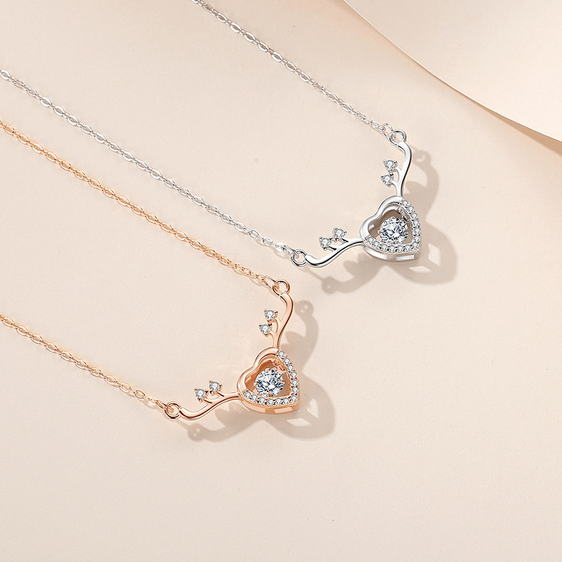 S925 inteligente todo el camino collar femenino nicho ins estilo diseño corbata clavícula cadena regalo de Navidad