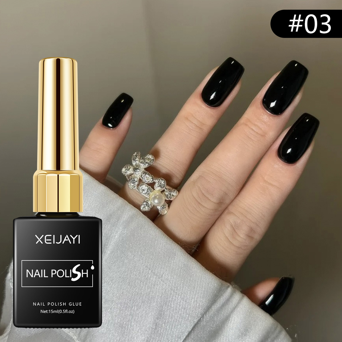 2024 popular en línea nuevo pegamento negro puro blanco pegamento de esmalte de uñas firme y duradero para la tienda de uñas especial