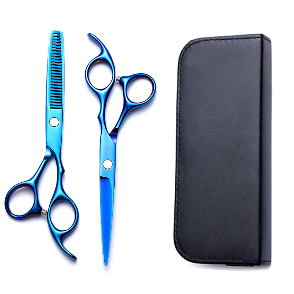 Corte de pelo tijeras transfronterizas amazonas color tijeras de dientes planas cortadas delgadas frange tijeras divisorias fábrica de tijeras al por mayor set de tijeras de peluquería