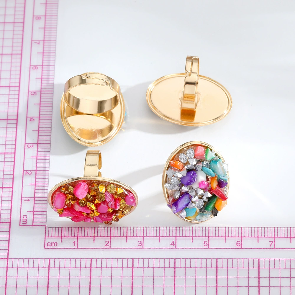 Ring with stone, metal zirconium, accessory, boho style