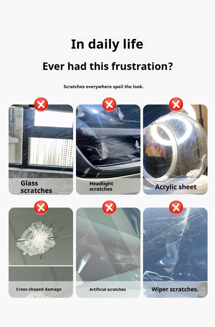 Cross-Border Special Supply of Glass Scratch Removal Polish for Home Countertops, Doors, Windows, Car Windows, and Windshields