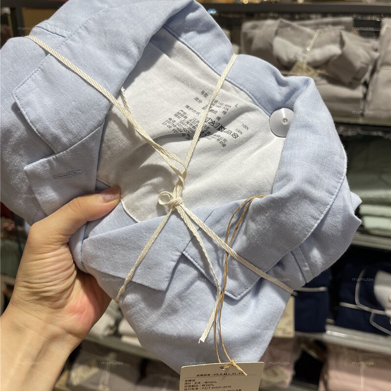 Unprinted Summer Short-sleeved Class A Double-layer Yarn Pure Cotton Pajamas suit Light and Thin All-cotton Yarn Home Clothes for Men and Women Unprinted Summer Short-sleeved Class A Double-layer Yarn Pure Cotton Pajamas suit Light and Thin All-cotton Yarn Home Clothes for Men and Women