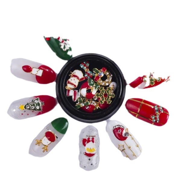 Manicura Navidad joyería diamante brillo diamante accesorios lentejuelas Super flash diamante red caliente perla esmalte de uñas parche rhinestone