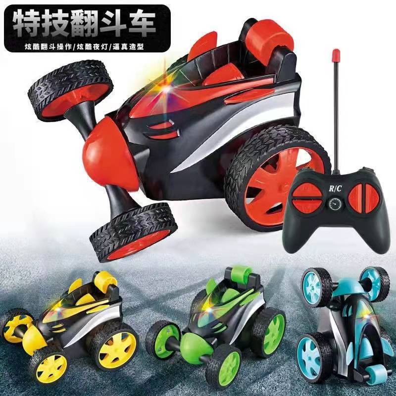 遙控特技翻斗車電動萬向翻滾特技雙面玩具車兒童越野玩具賽車跨境