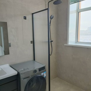 Household Square L Right Angle Shaped Shower Room Tempered Glass Bathroom Dry and Wet Separation Bath Screen Partition Bathroom