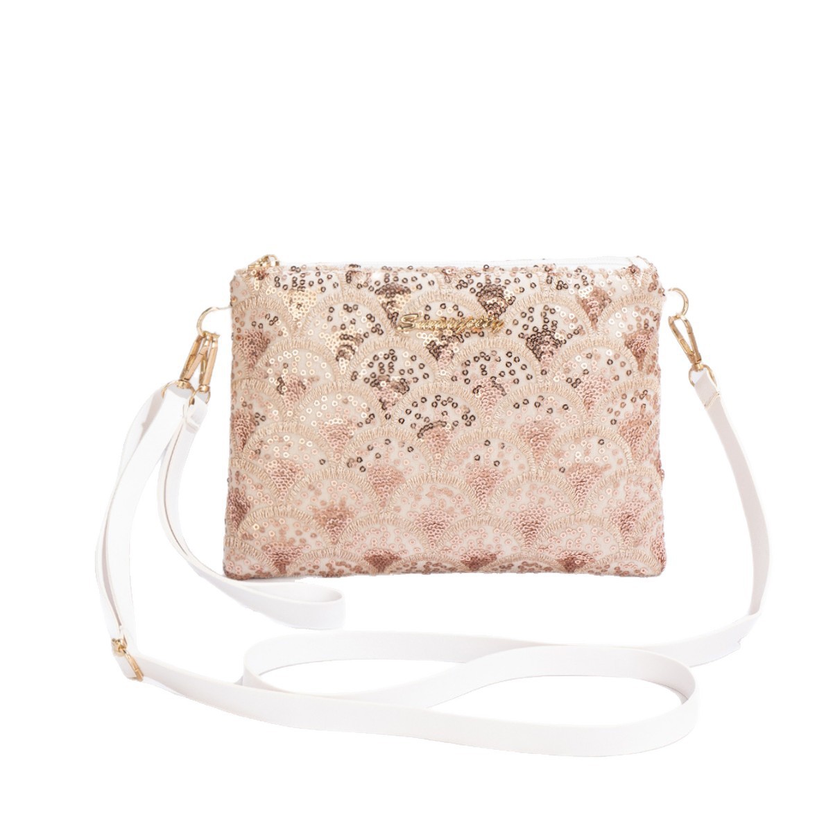 Nicho de estilo nacional de verano 2025 nueva cadena de moda alta sensación de moda sequinilla portátil bolsas de tramo oblicuas