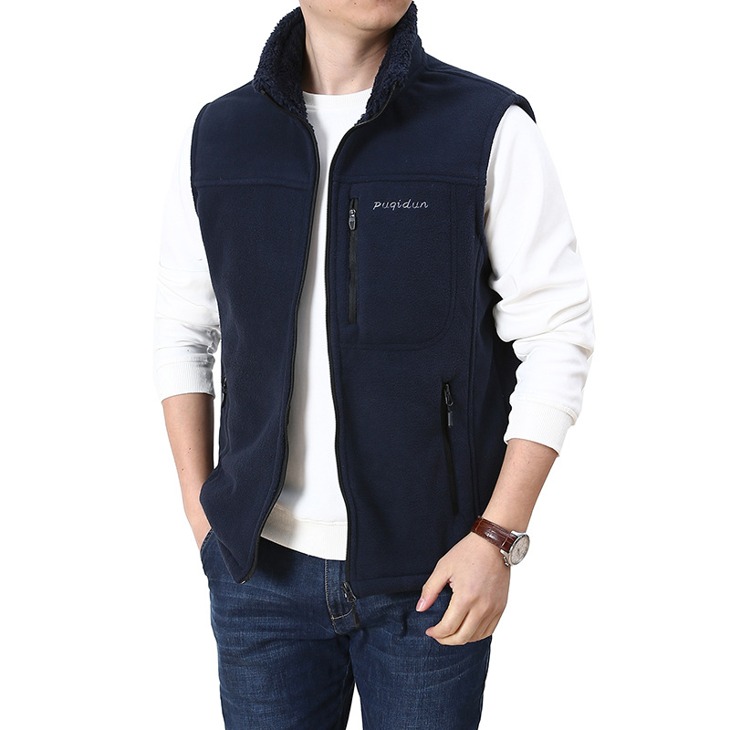 2021 new pattern Fleece thickening Sleeveless Fleece vest outdoors motion leisure time Vest waistcoat coat