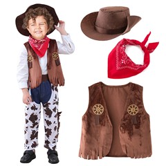 西部のデニムのスーツの子供の祝日の服の役は服を演じます。
