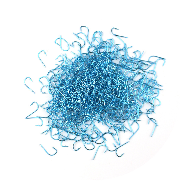 Venta al por mayor manga gancho a granel manga plana Rosa verde azul púas sin espina tamaño pequeño mango largo carpa raya blanca gancho pequeño gancho