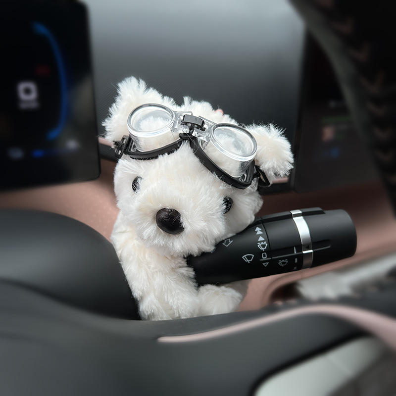 Coches de brazo decoración orejas de conejo muñeca de peluche en la consola central espejo retrovisor limpiaparabrisas maletero adornos mujeres