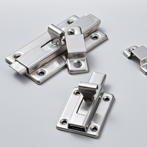 Stainless steel double-sided toggle bolt security latch sliding door hook sanitary room thickened anti-theft surface-mounted 304 door bolt