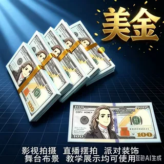 仿真美元影视道具专用版美金游戏道具抖音网红拍摄纸质道具手抛纸