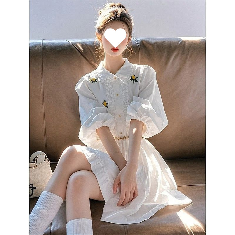 Fashionable summer design white dress