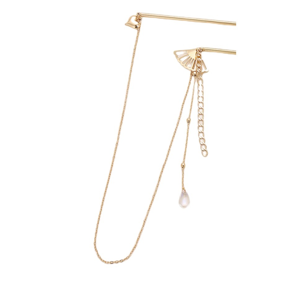 Estilo nacional retro amor ventilador gota de agua borla doble horquilla temperamento de alta calidad updo horquilla nuevos accesorios para el cabello