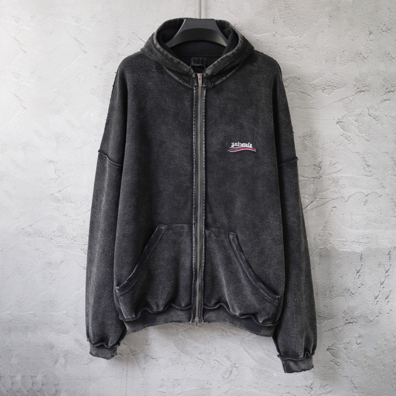 Paris 2025 Poison Edition Bl Reverse Wear Coca-Cola Embroidery Washed Vintage Sweatshirt Hoodie Unisex Jacket