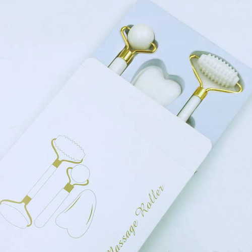 Double-ended jade beauty roller, facial roller massager, jade massager, roller massage stick set