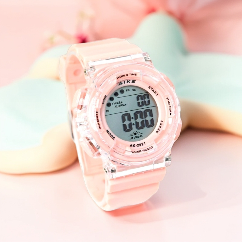 Love engraved electronic watch student waterproof watch ins simple youth student sports multi-function waterproof watch