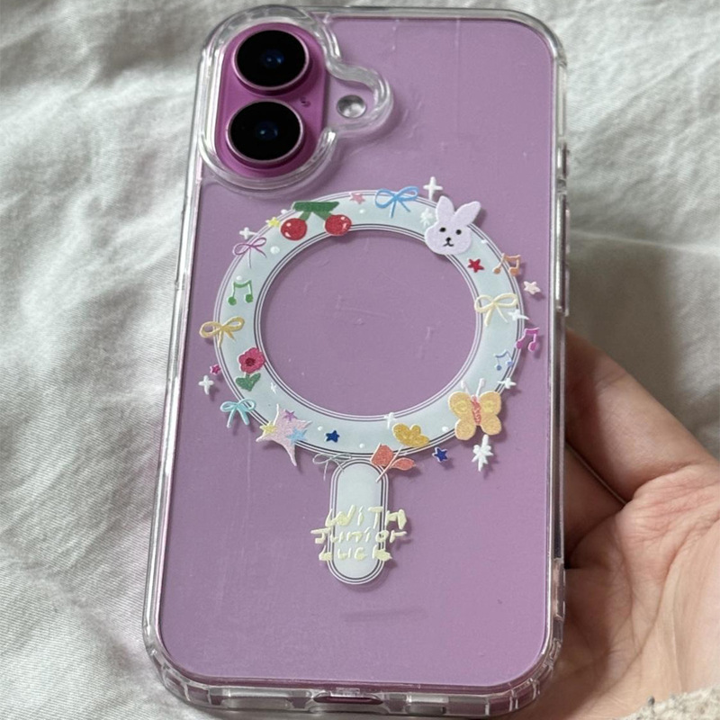 Magnetic suction mobile phone case with bracket for Apple magsafe magnetic suction head vivo mobile phone case liquid silicone shell ins