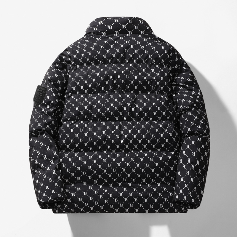 Pareja transfronteriza abrigo de algodón acolchado 2023 nuevo B-palabra tendencia de la moda de invierno engrosada abrigo cálido abrigo de algodón acolchado al por mayor