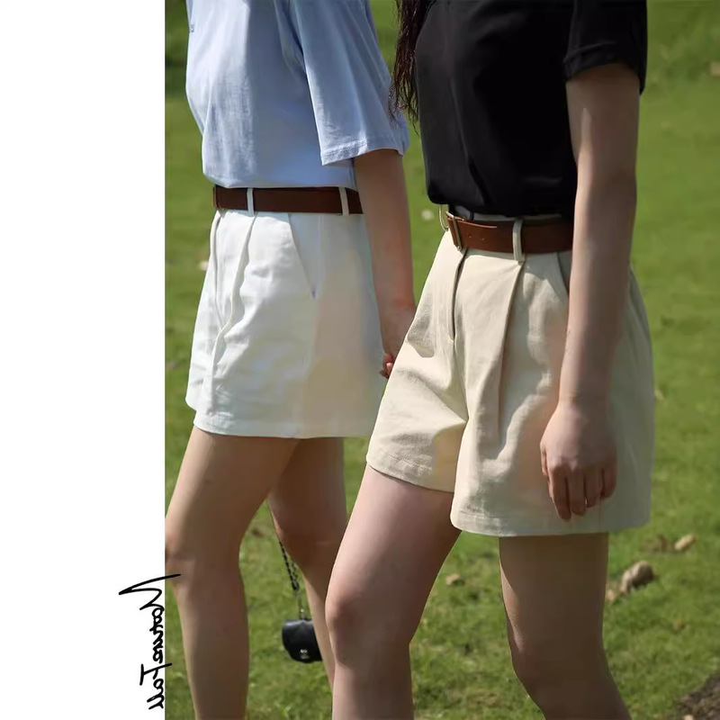 Free Belt with Casual Denim Shorts for Women 2026 Spring/Summer High-Waisted Slimming Bermuda Shorts