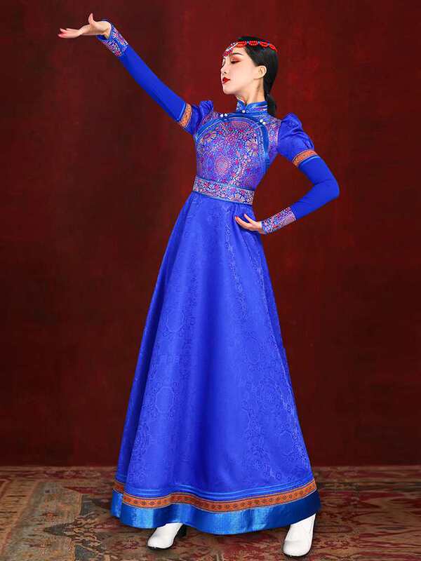 Women's Mongolian Robe Dress Inner Mongolia Ethnic Style Dance Performance Etiquette Reception Bridesmaid Wedding Dress Women's Mongolian Robe Dress Inner Mongolia Ethnic Style Dance Performance Etiquette Reception Bridesmaid Wedding Dress
