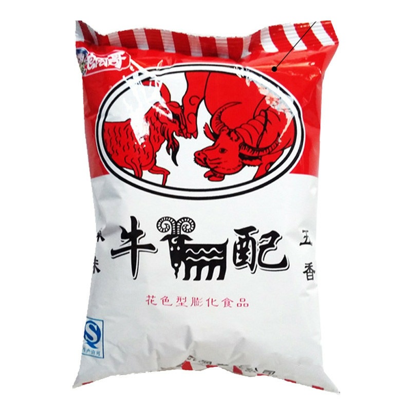 牛羊配90g/袋  辣味花色型膨化食品儿时怀旧小吃休闲食品批发