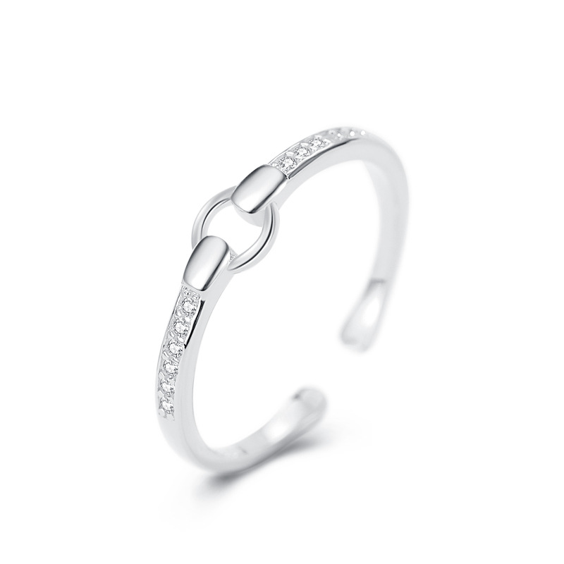 S925 plata esterlina anillo geométrico transfronterizo de moda de las mujeres anillo de estilo frío al por mayor de las mujeres anillo ajustable abierto