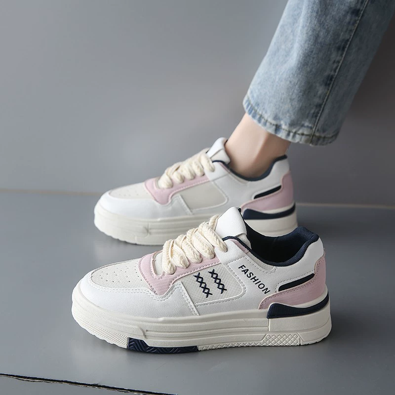 White shoes, summer footwear, genuine universal sports shoes for leisure platform, soft sole