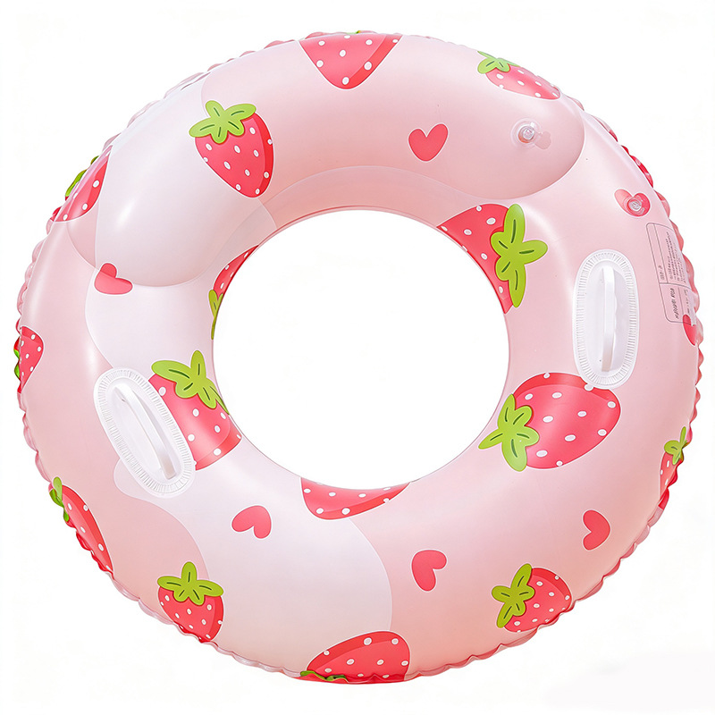 Transfronterizos ampliados con mango de barco de anclaje arco iris anillo de natación para adultos anillo de natación infláble arco iris de gran tamaño para hombres y mujeres